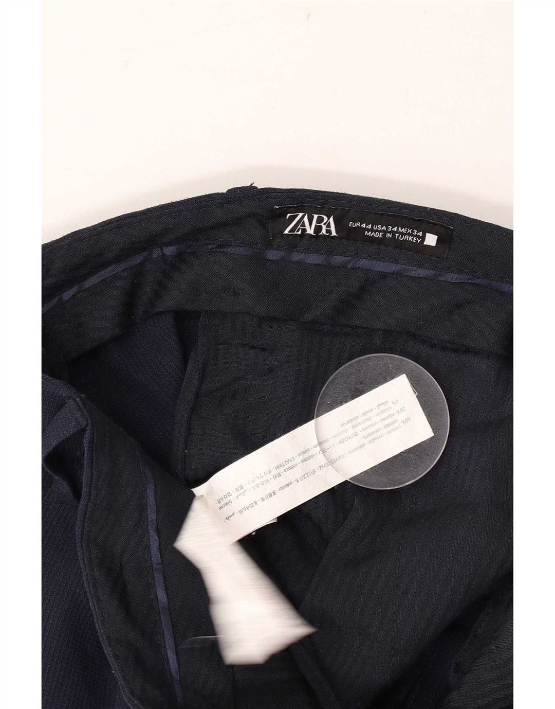Męskie spodnie garniturowe Zara EU 44 Large W34 L30 Granatowy poliester