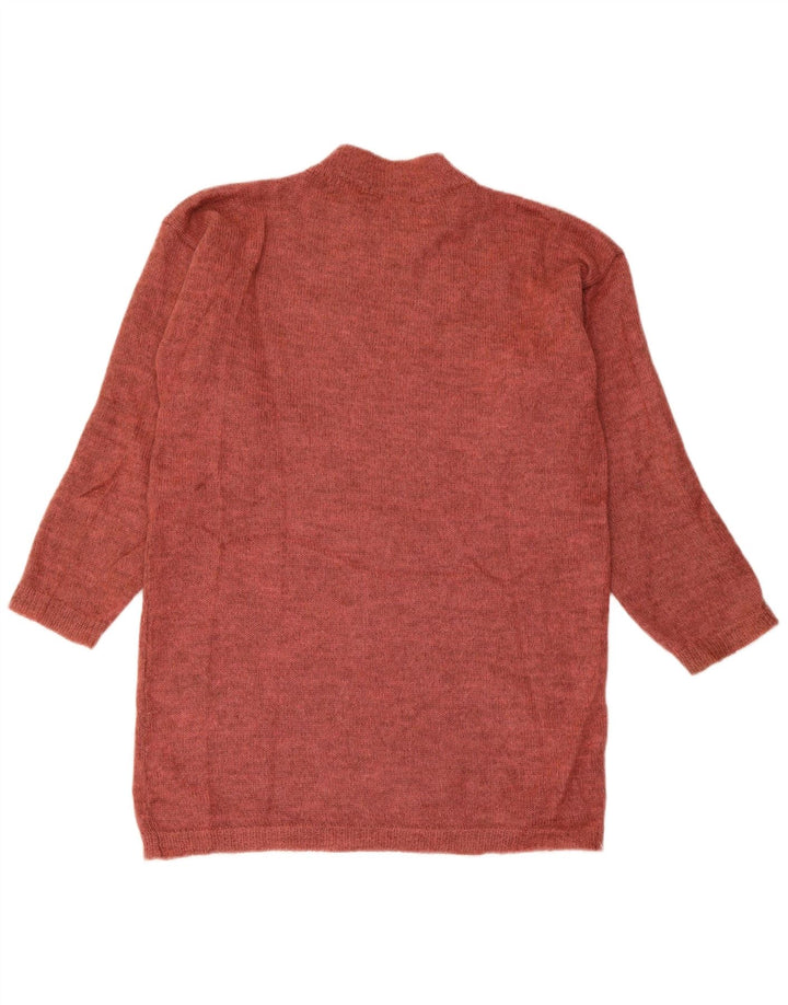 Damski sweter z golfem w stylu vintage, UK 14, średni bordowy