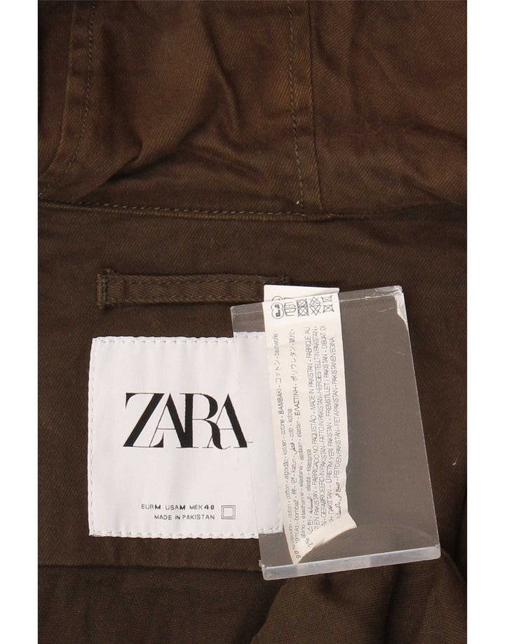 Męska kurtka użytkowa z kapturem Zara UK 38, średnia bawełna khaki