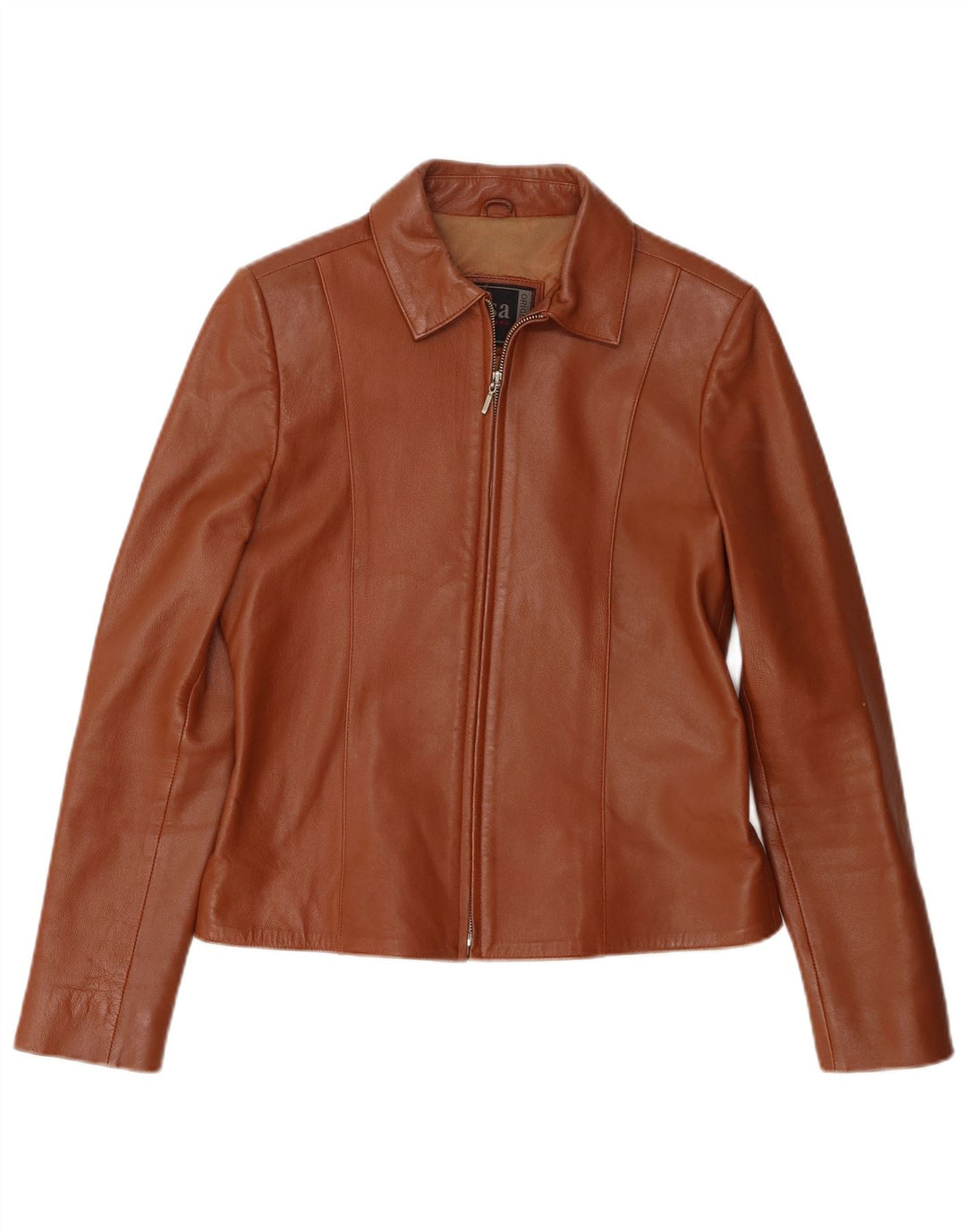 Vintage damska kurtka skórzana UK 12 średni brąz