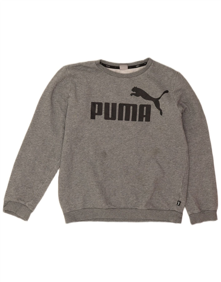 Chłopięca bluza z grafiką Puma, 13-14 lat, szara bawełna