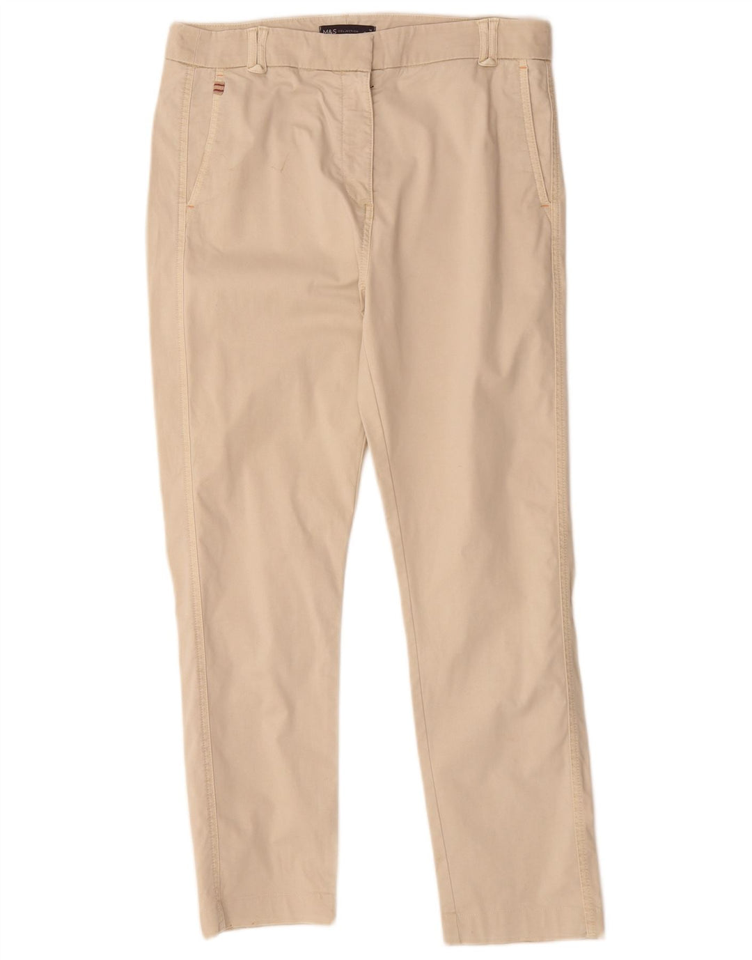 Spodnie Chino Marks & Spencer Damskie UK 14 Średnie W30 L27 Beżowe Bawełniane