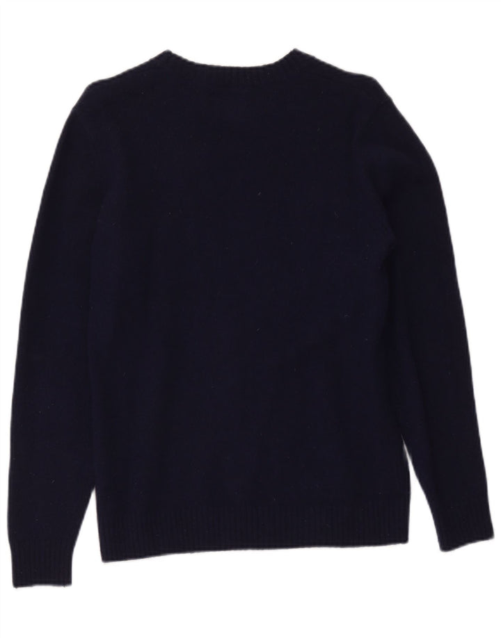 Damski sweter Levi's z dekoltem w łódkę, UK 10, mały, granatowy, wełniany