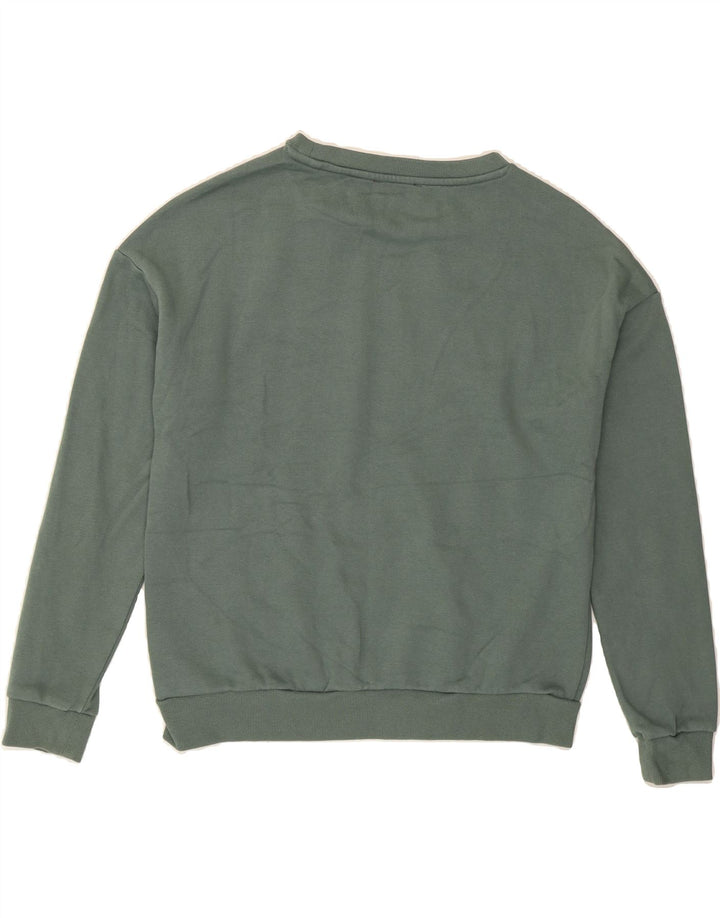 GUESS Womens Graphic Oversized Sweatshirt Jumper UK 10 Small Green Cotton Vintage Guess and Second-Hand Guess from Messina Hembry 