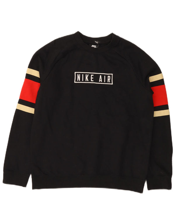 Chłopięca bluza z grafiką Nike, 13-14 lat, XL, czarna, bawełniana z blokami kolorów