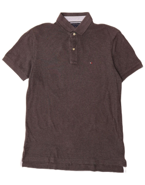 Męska koszulka polo Tommy Hilfiger, średnioszara, bawełniana