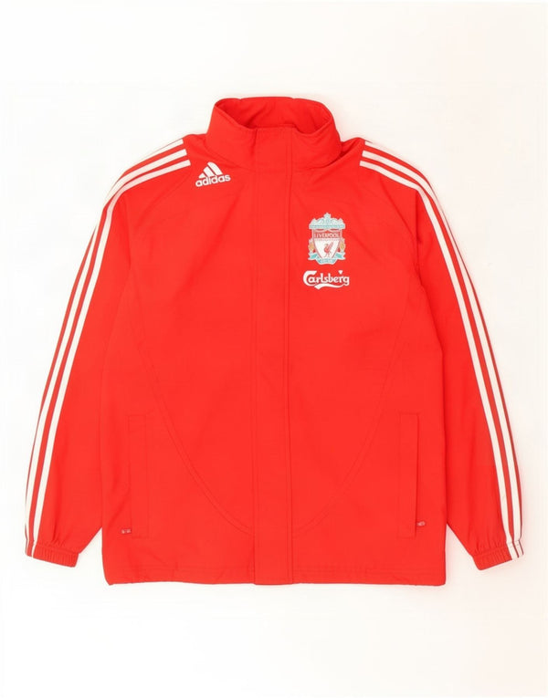 Chłopięca bluza dresowa z kapturem i grafiką Adidas Liverpool 13-14 lat czerwona