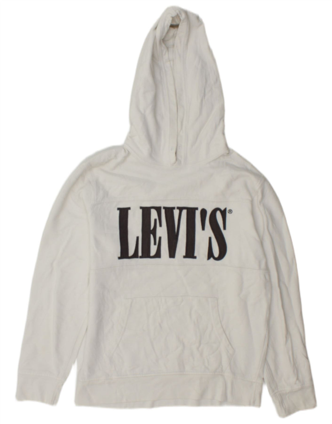 Męski sweter z kapturem i grafiką Levi's, mały, biały, bawełniany