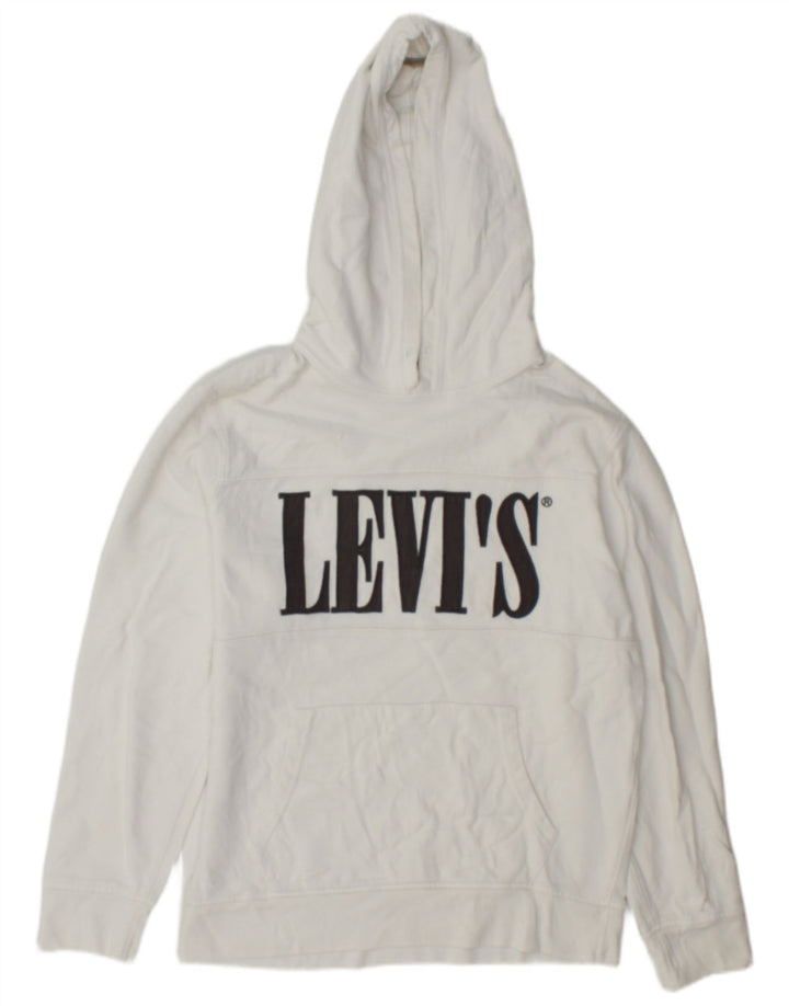 Męski sweter z kapturem i grafiką Levi's, mały, biały, bawełniany