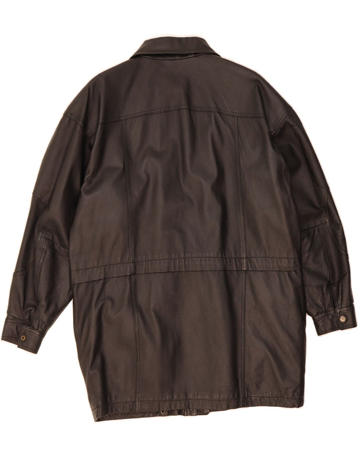 CLASSIC Mens Leather Coat UK 40 Large Black Leather Vintage CLASSIC and Second-Hand CLASSIC from Messina Hembry 