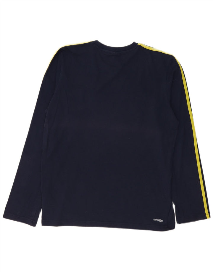 Adidas Męskie Climalite Graphic Top z długim rękawem, średni granatowy, bawełniany