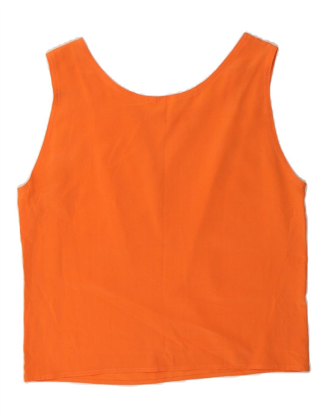 VINTAGE Womens Crop Sleeveless Blouse Top UK 14 Medium Orange Vintage Vintage and Second-Hand Vintage from Messina Hembry 