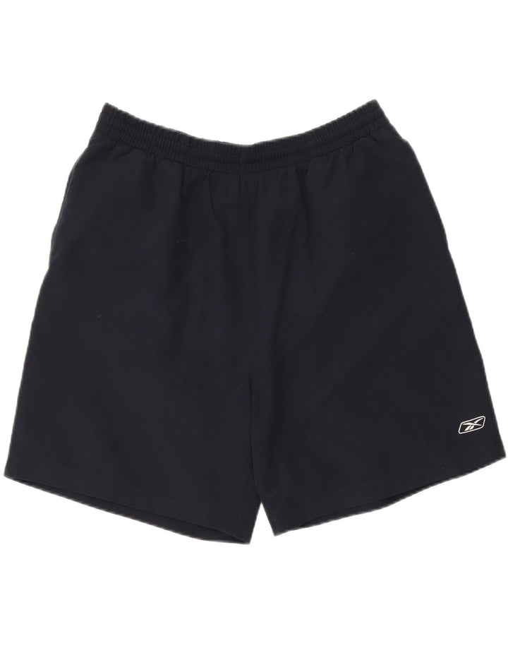 REEBOK Mens Sport Shorts Large Navy Blue Polyester