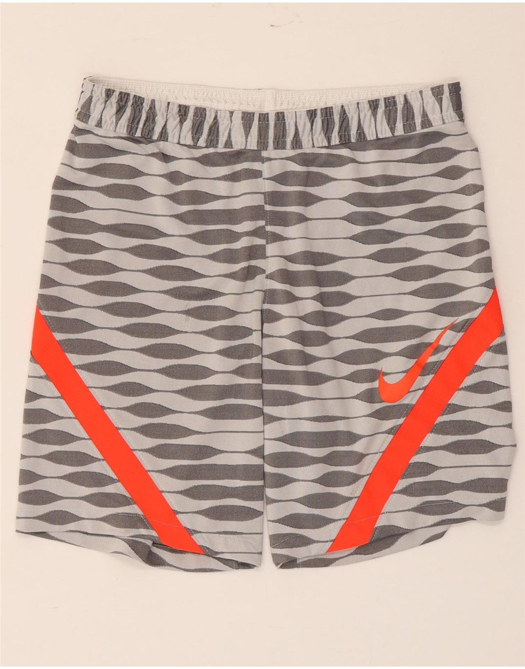 Męskie spodenki sportowe Nike Dri Fit Slim Fit, mały, szary, geometryczny poliester