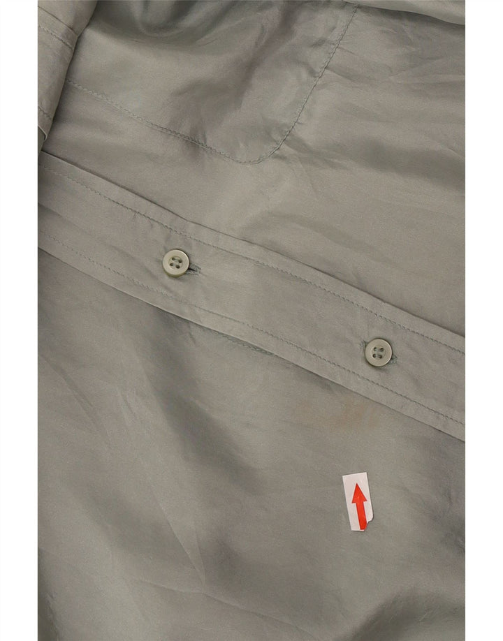 Koszula męska w stylu vintage, duża, z zielonego jedwabiu