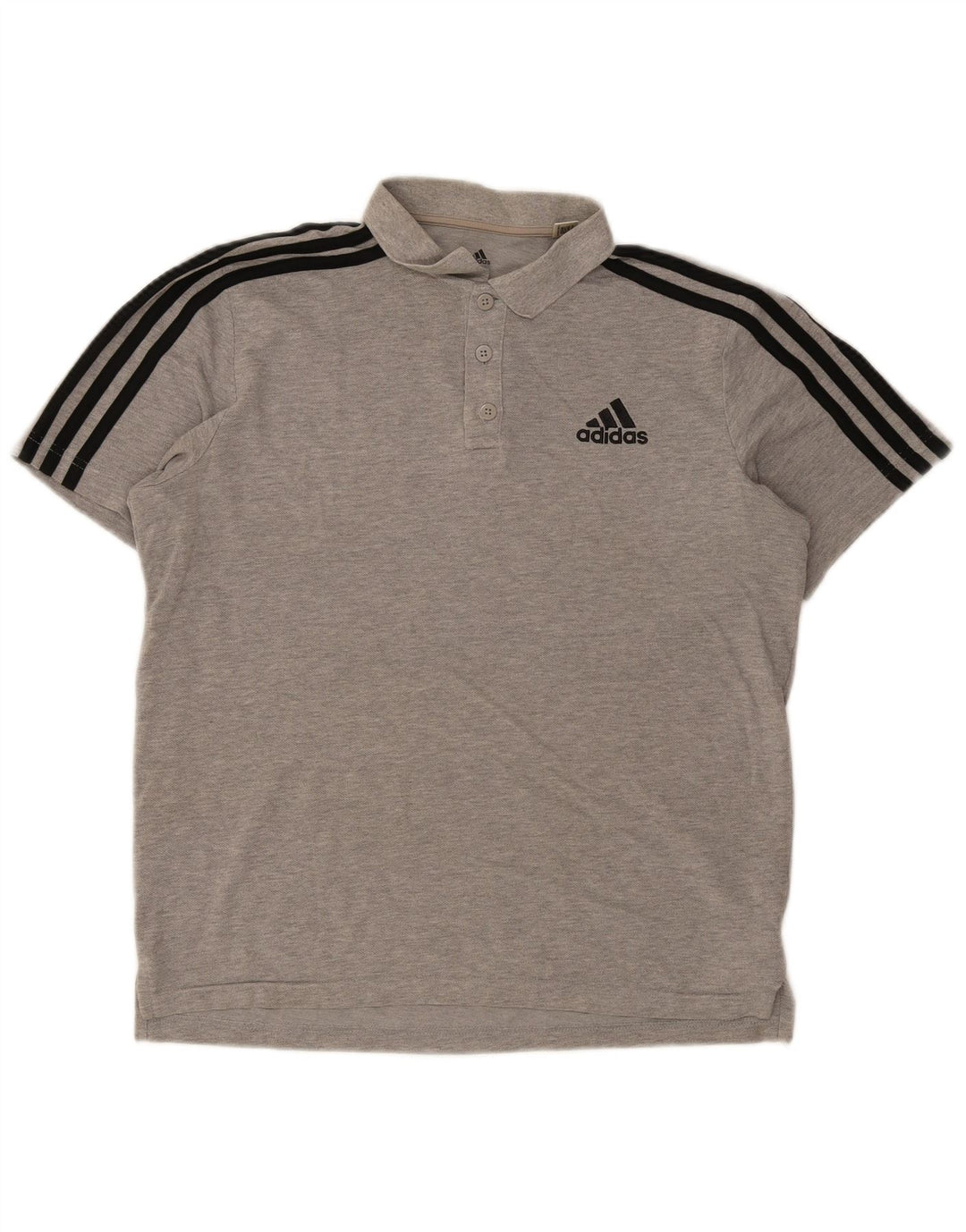 Męska koszulka polo Adidas, mała, szara, nakrapiana bawełna