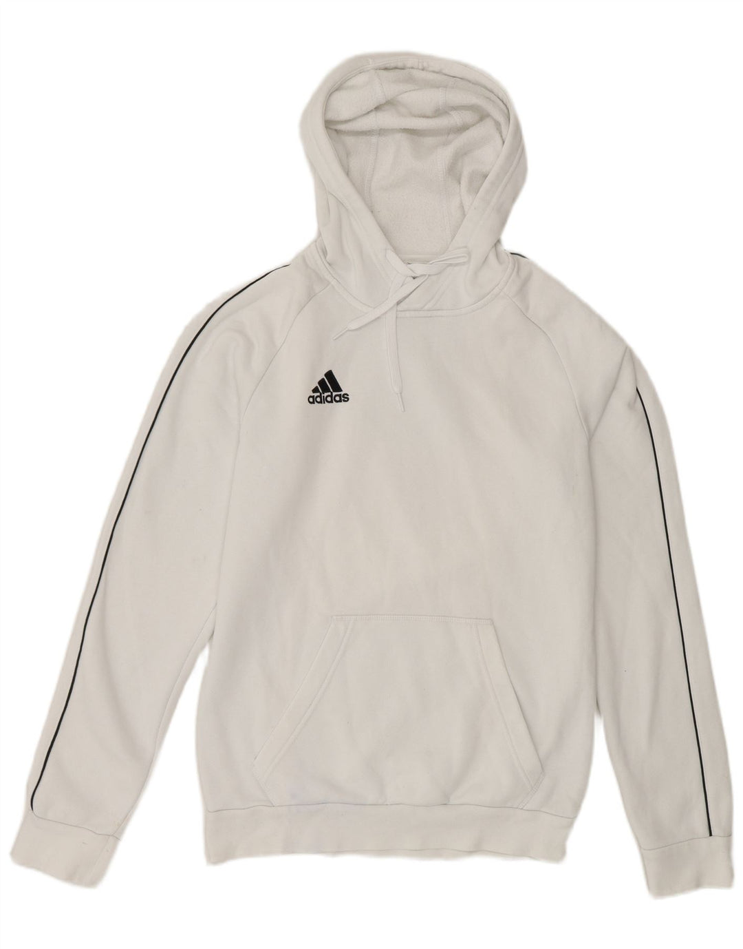Adidas Męska bluza z kapturem, mała, biała, bawełniana
