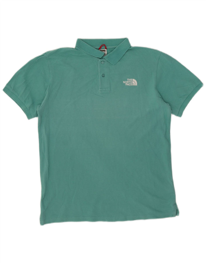 Męska koszulka polo The North Face w kolorze średniego turkusu, bawełniana