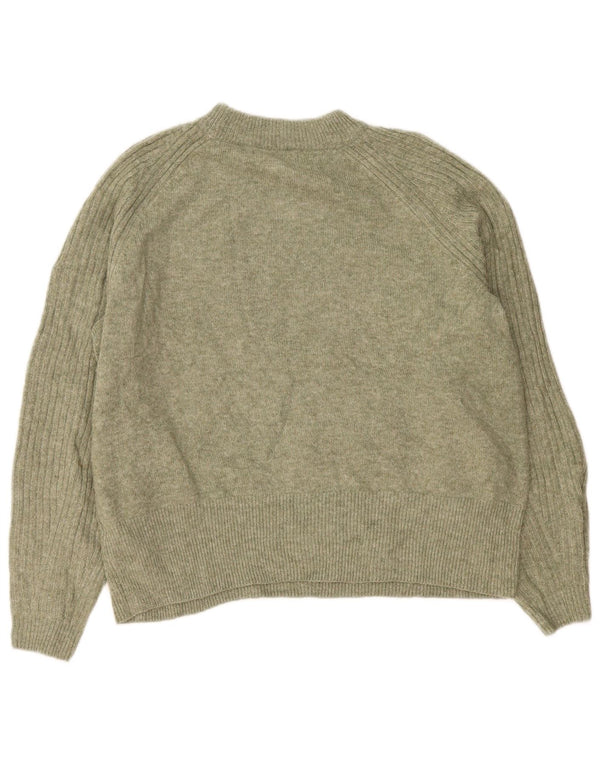 Marks & Spencer Damski sweter z okrągłym dekoltem UK 16, duży, zielony akryl