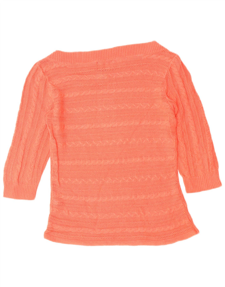 Damski sweter CHAPS Classics z dekoltem w łódkę UK 12 Średni pomarańczowy