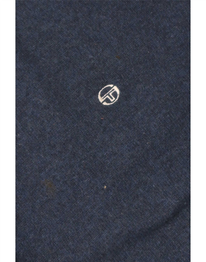 Sergio Tacchini Męski sweter z golfem, duży, granatowy, wełniany