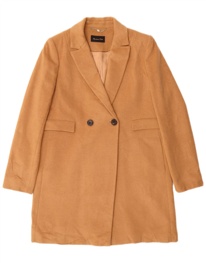 MASSIMO DUTTI Womens Double Breasted Coat EU 42 Large Beige