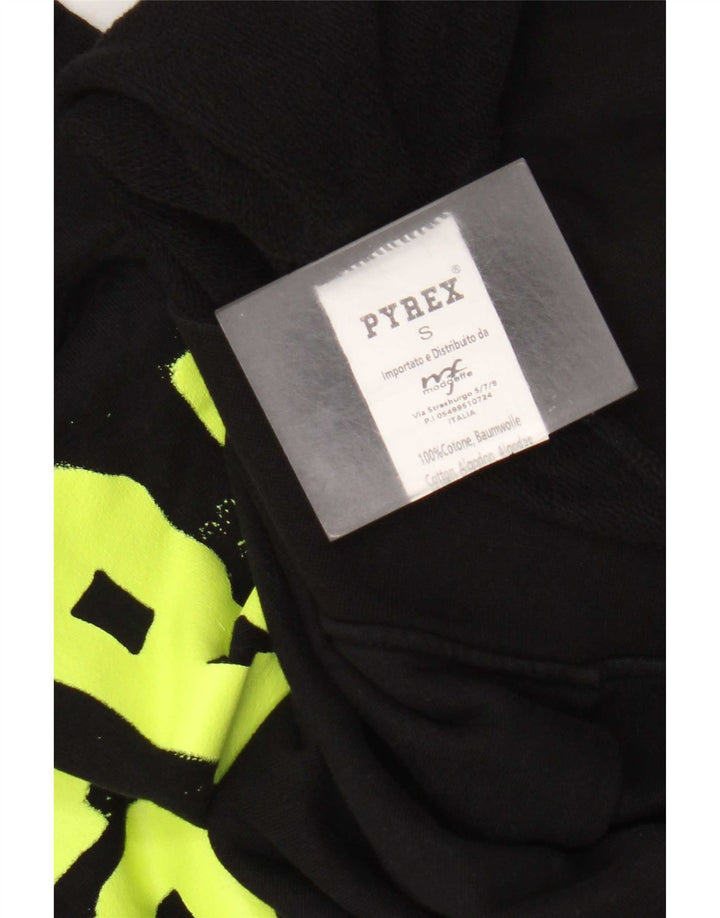 Męski sweter z kapturem i grafiką Pyrex, mały, czarny, bawełniany