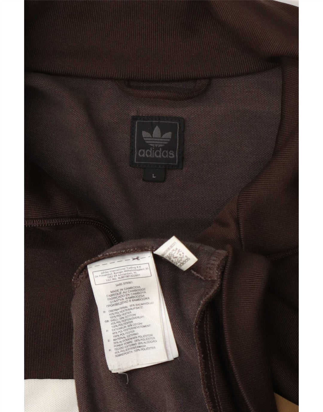 Adidas Męska bluza dresowa, duża, brązowa, bawełniana z blokami kolorów