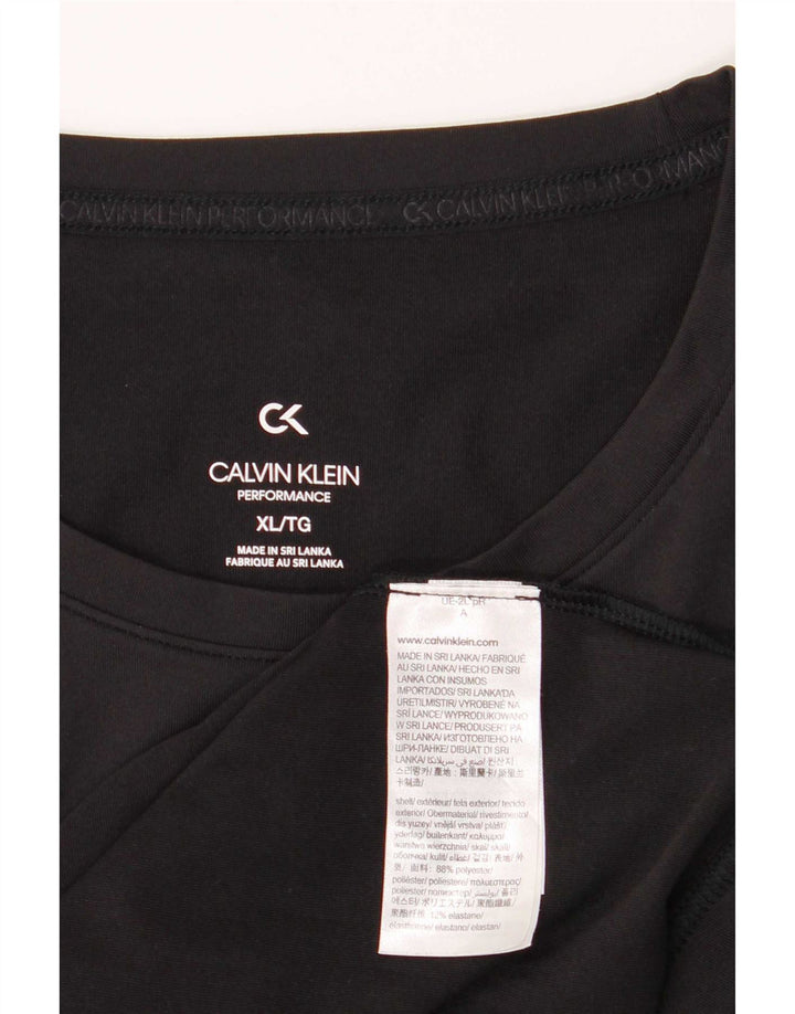 Męska koszulka z grafiką Calvin Klein, góra XL, czarny poliester