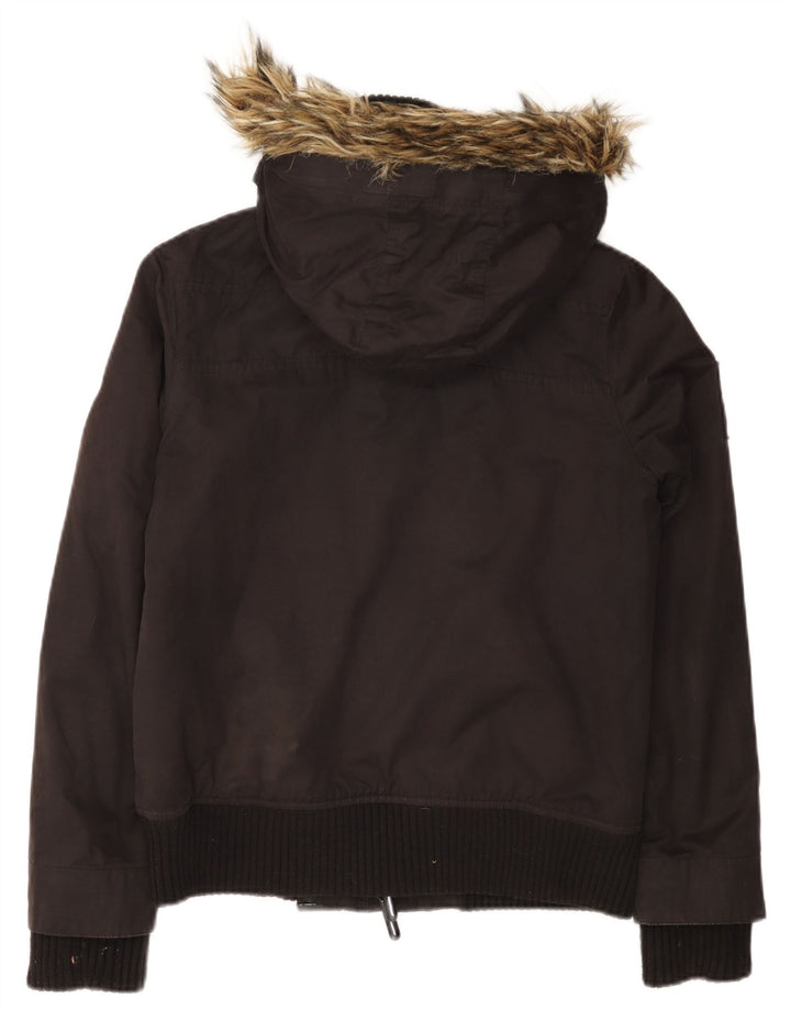Damska kurtka wiatrówka z kapturem Superdry The Windbomber UK 14, średnia czarna