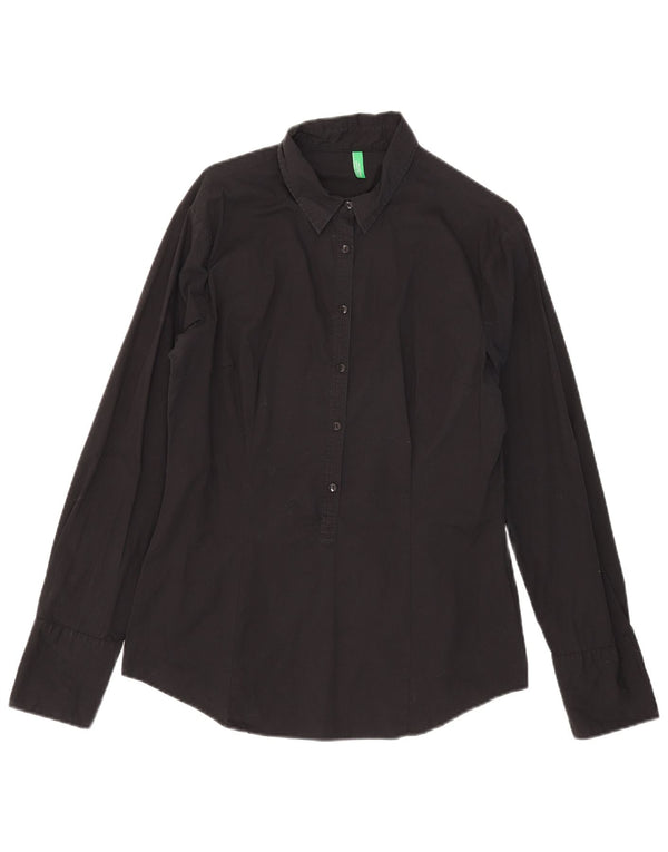 Damska koszula pulowerowa Benetton UK 18 XL, czarna bawełna