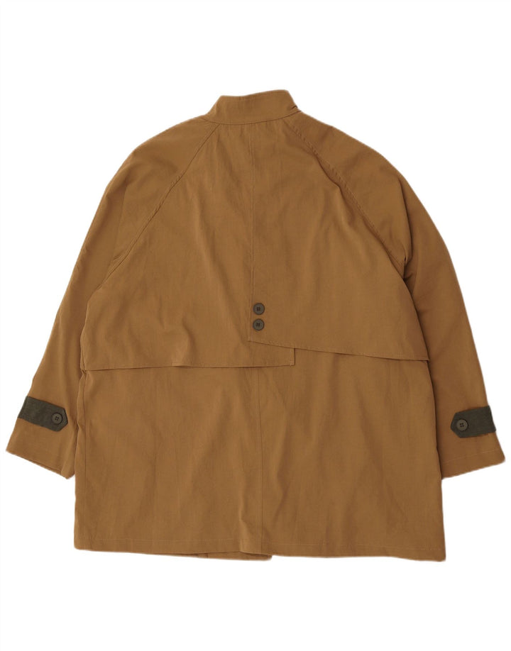 Vintage damski trencz UK 24 4XL brązowy poliester