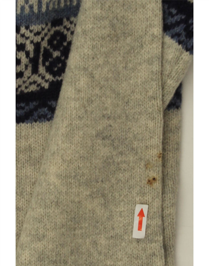 Bramante Męski sweter z okrągłym dekoltem IT 50 Średni szary Fair Isle New Wool