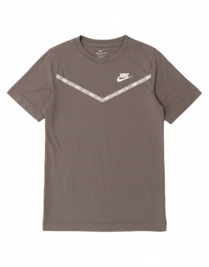 NIKE Boys T-Shirt Top 10-11 Years Medium Grey Cotton