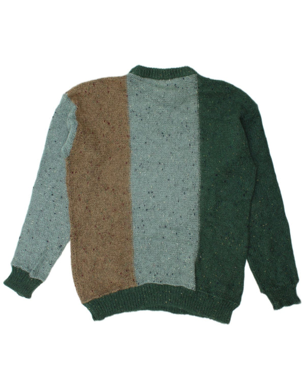 Vintage męski sweter z wycięciem pod szyją IT 54 XL, wielobarwna, nakrapiana wełna