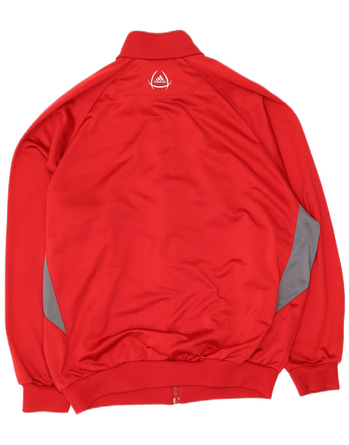Adidas Męska bluza dresowa UK 44/46 Duży czerwony poliester z blokami kolorów