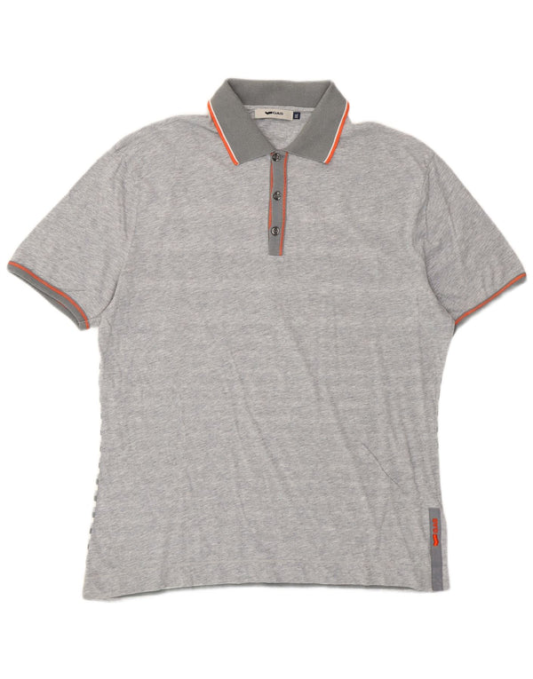 Męska koszulka polo Gas z grafiką, 2XL, szara, bawełniana w paski