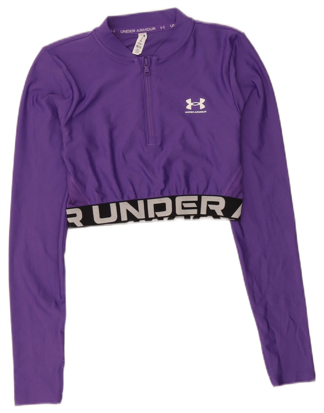 Damski dres Under Armour Crop Pullover Top UK 10 Mały Fioletowy