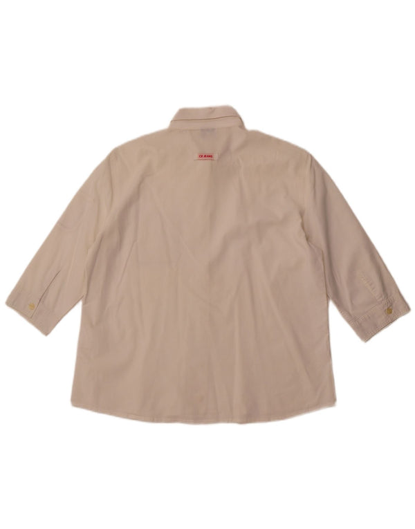 Damska koszula z rękawem 3/4 CALVIN KLEIN JEANS UK 16, duża w kolorze złamanej bieli