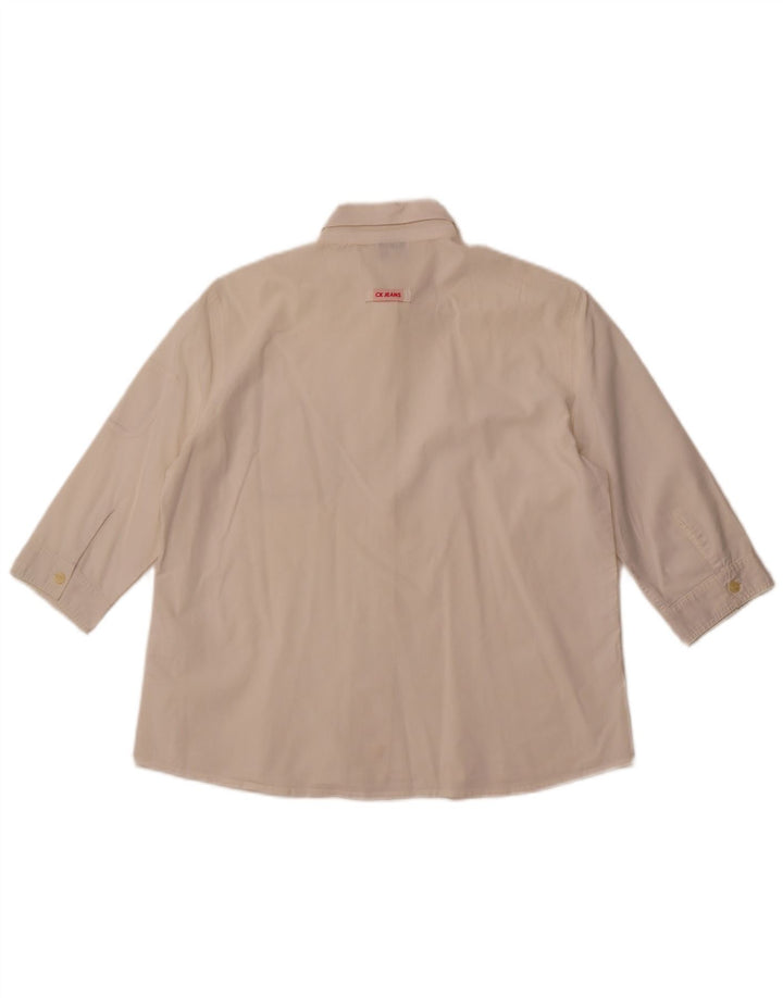 Damska koszula z rękawem 3/4 CALVIN KLEIN JEANS UK 16, duża w kolorze złamanej bieli