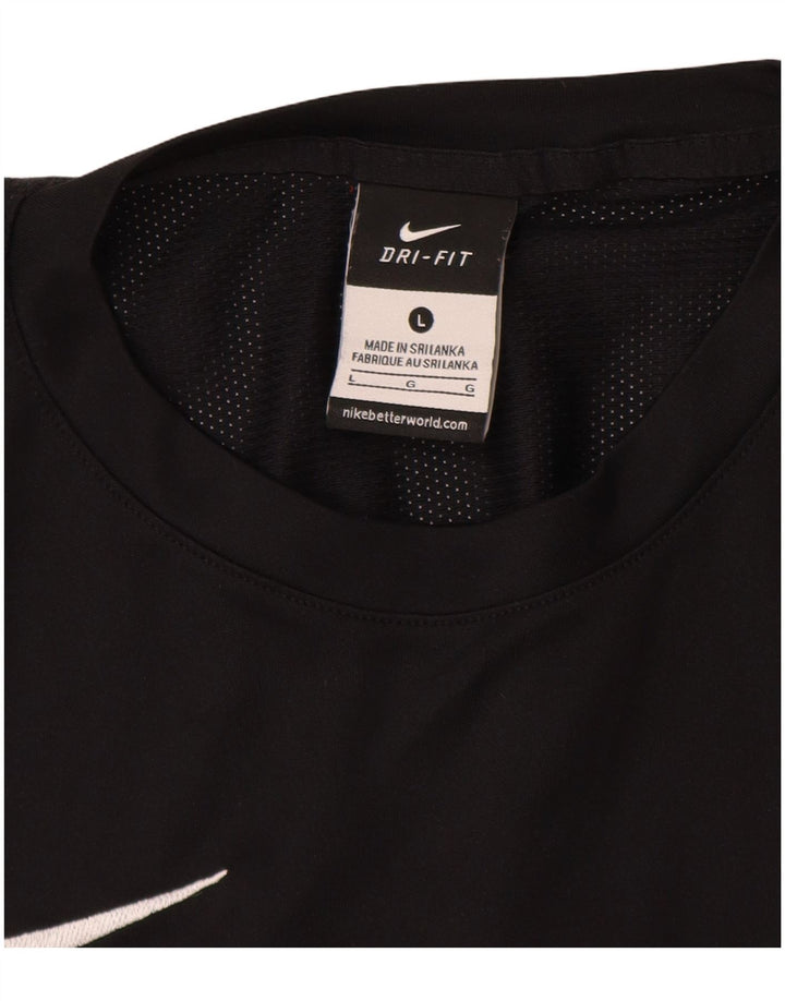 Męski T-shirt NIKE Dri Fit, duży, czarny, poliester
