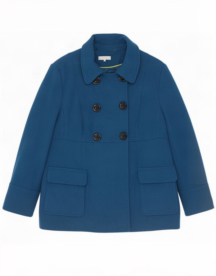 Płaszcz damski John Rocha Pea Coat UK 22 3XL Niebieska wełna