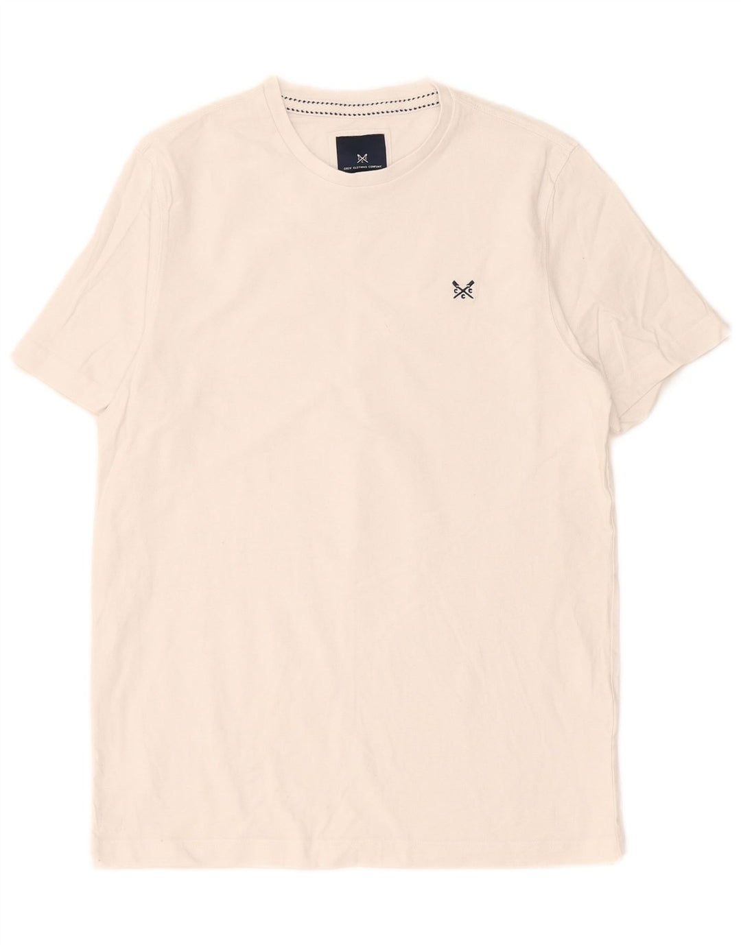 Crew Clothing Męski T-shirt Top Średniej Białej Bawełny