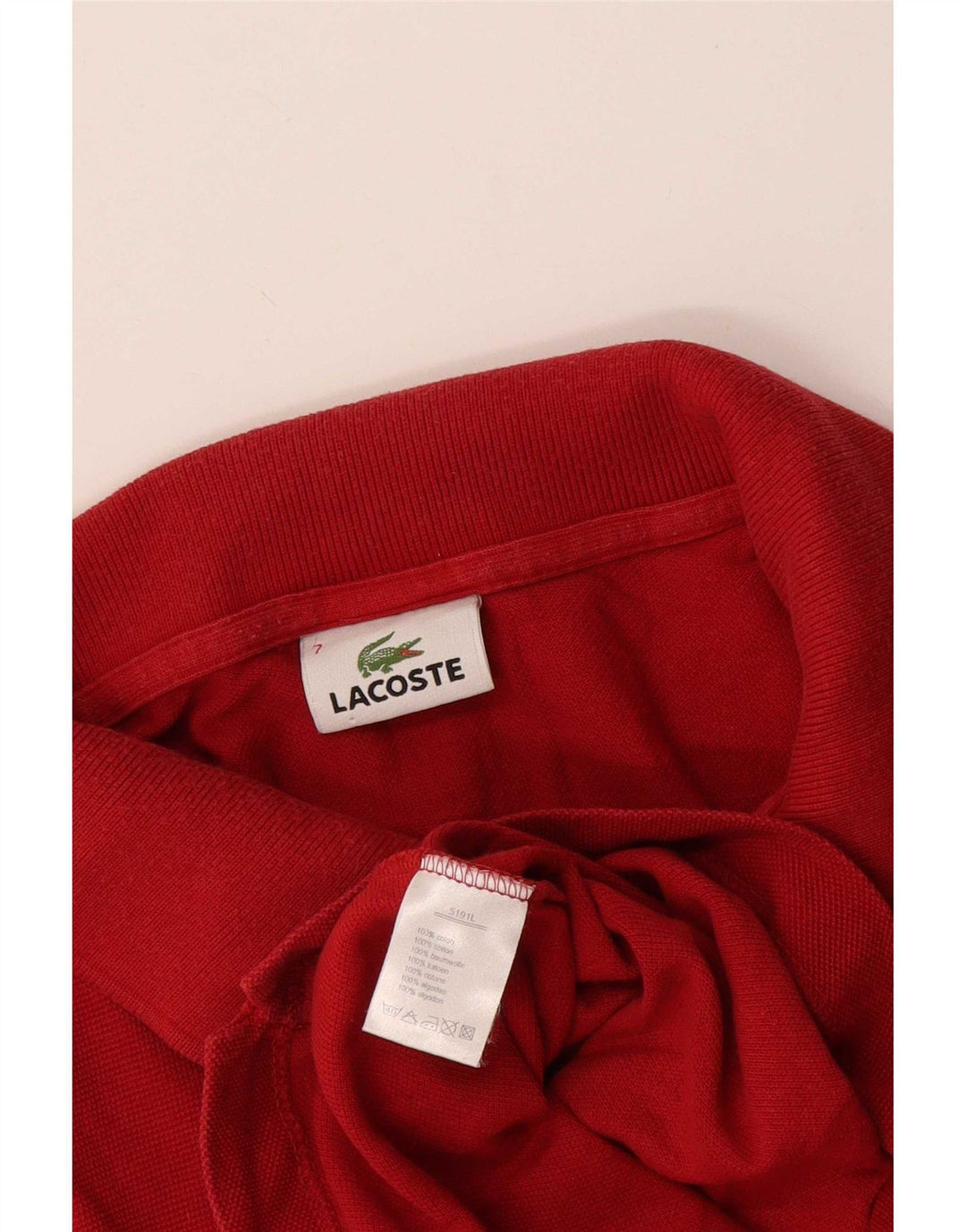 Męska koszulka polo Lacoste, rozmiar 7, 2XL, czerwona, bawełniana