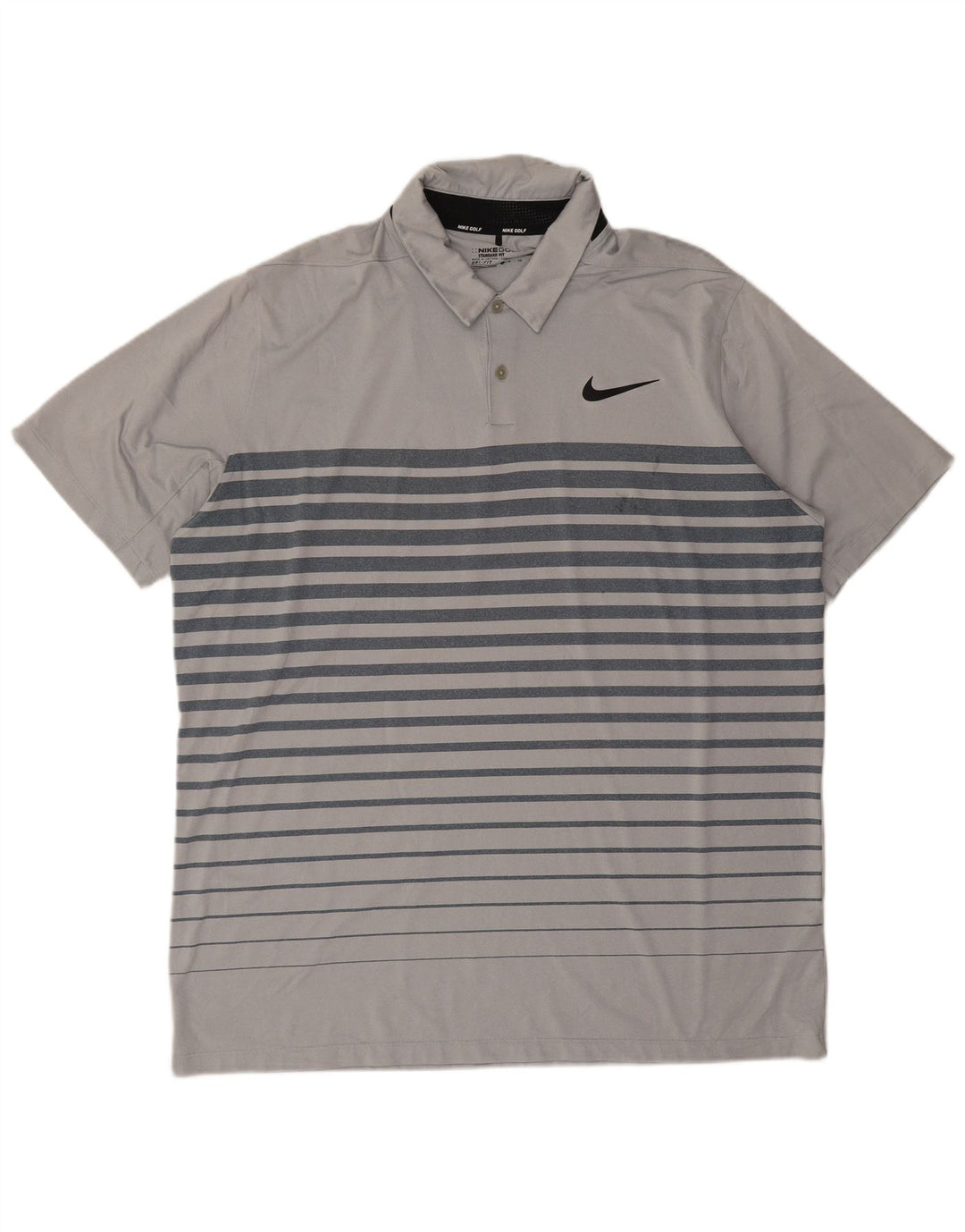 Męska koszulka polo Nike Dri Fit XL, szara, poliestrowa w paski