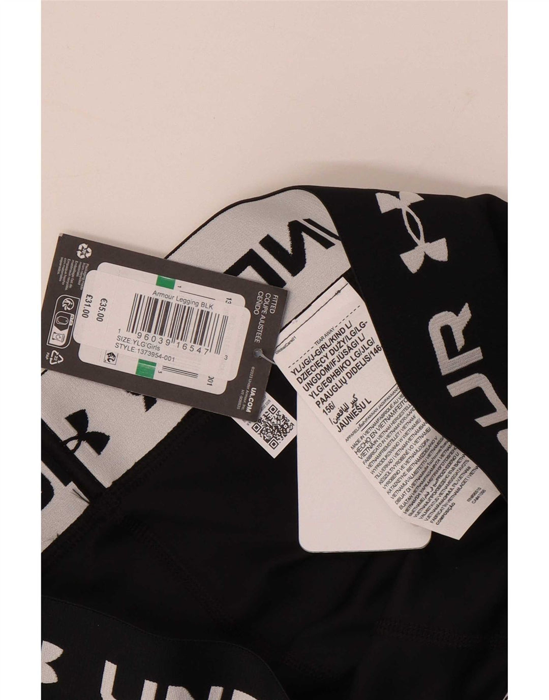 Dziewczęce legginsy z grafiką Under Armour 12-13 lat, czarne, poliamidowe