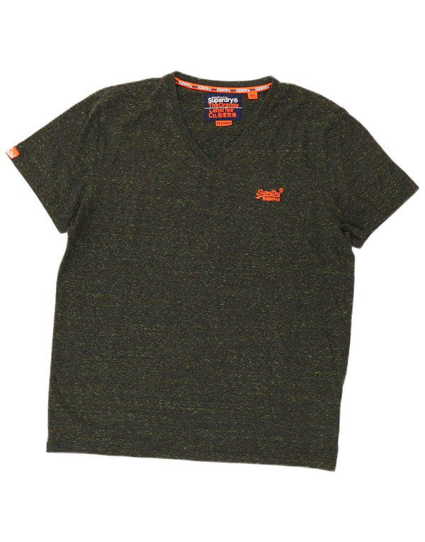 T-shirt męski Superdry, bawełniany top 2XL w kolorze khaki
