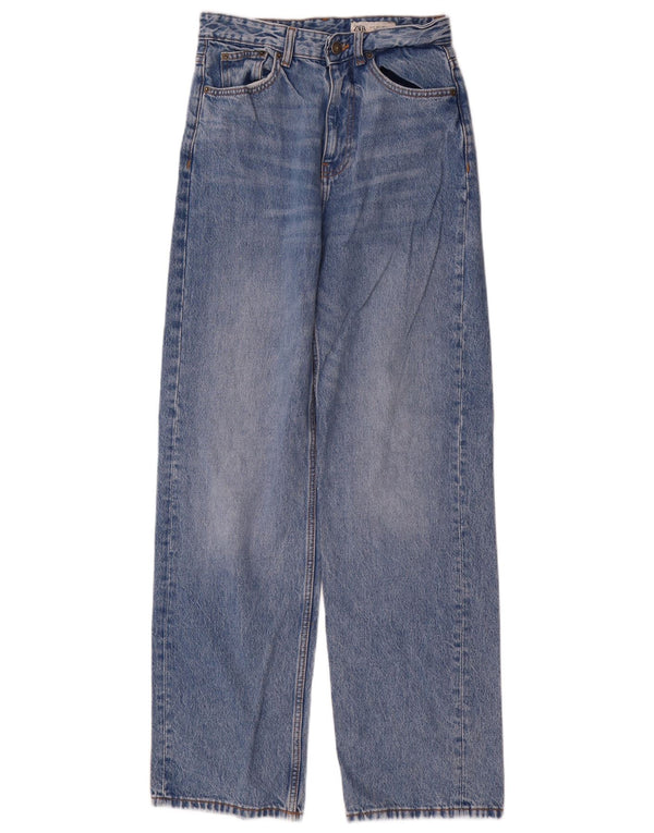 Damskie luźne dżinsy Zara z wysokim stanem EU 36 XS W26 L33 Niebieskie bawełniane