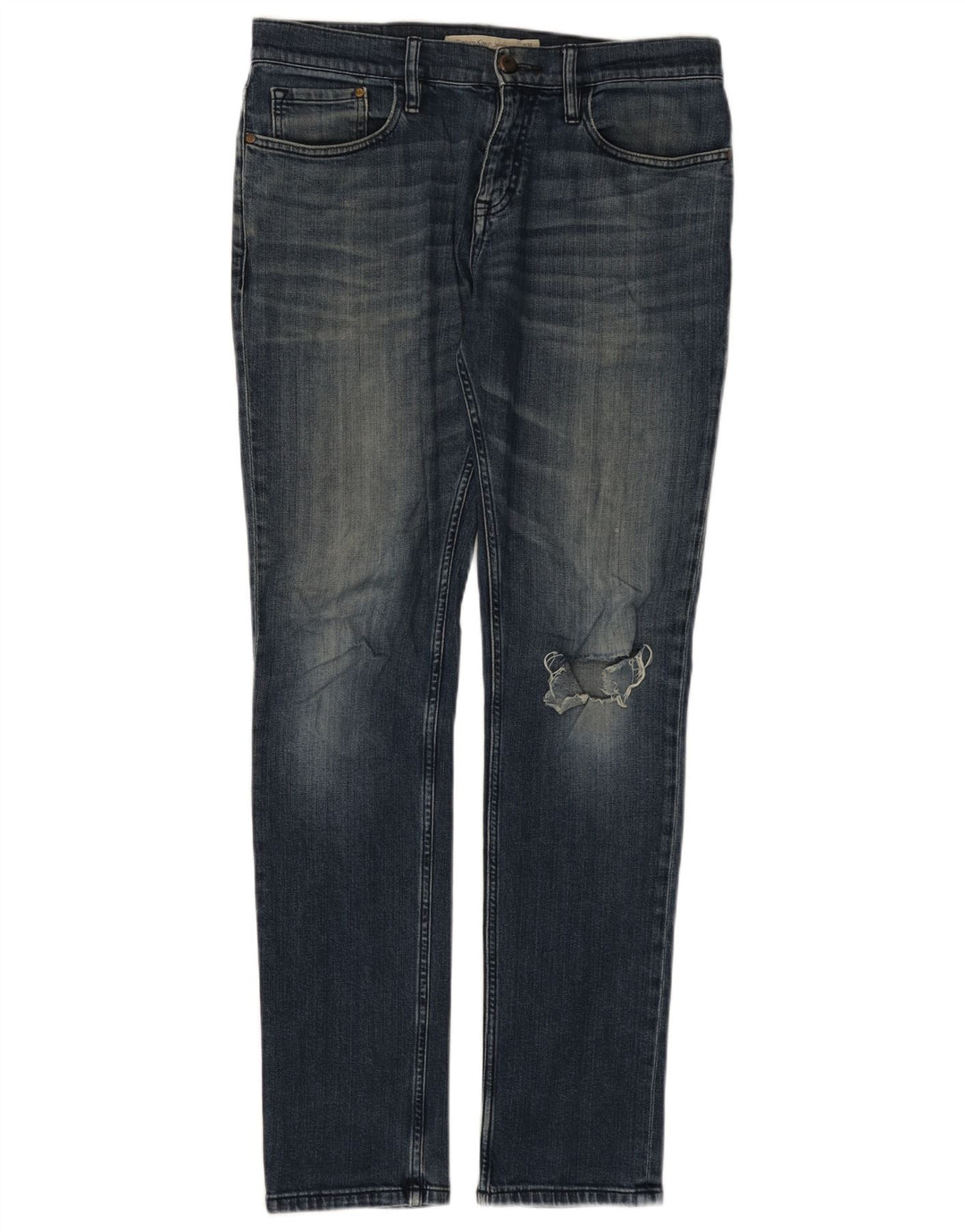 CALVIN KLEIN Męskie jeansy slim w trudnej sytuacji W32 L34 Niebieskie, bawełniane