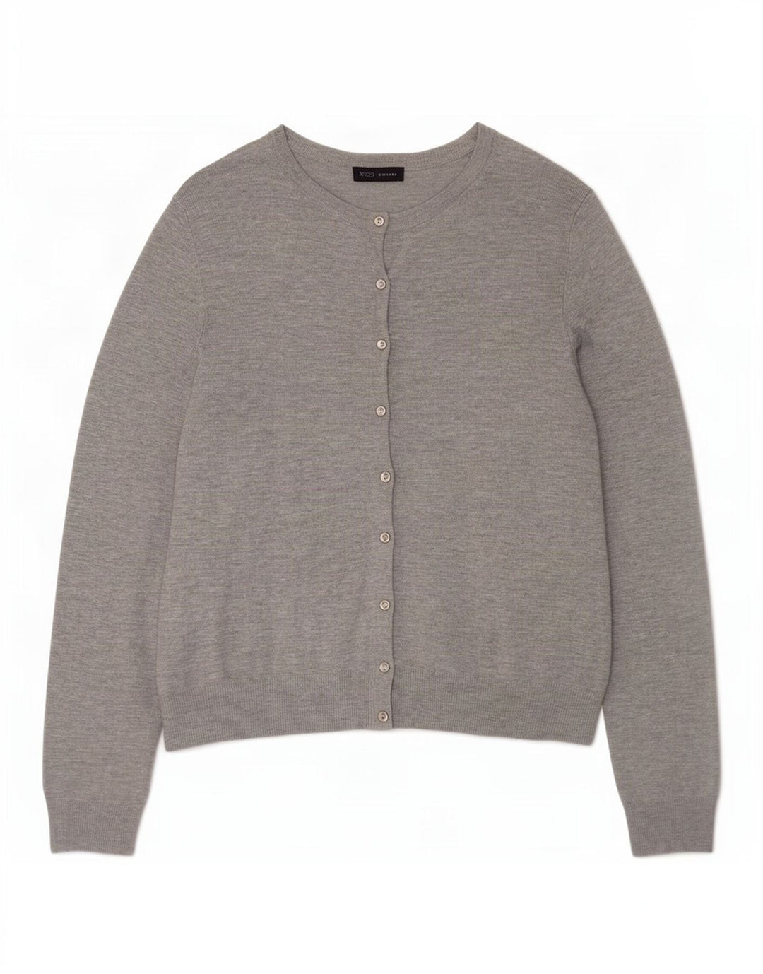 Marks & Spencer Damski sweter rozpinany UK 14, duży, szary, nakrapiany wiskoza